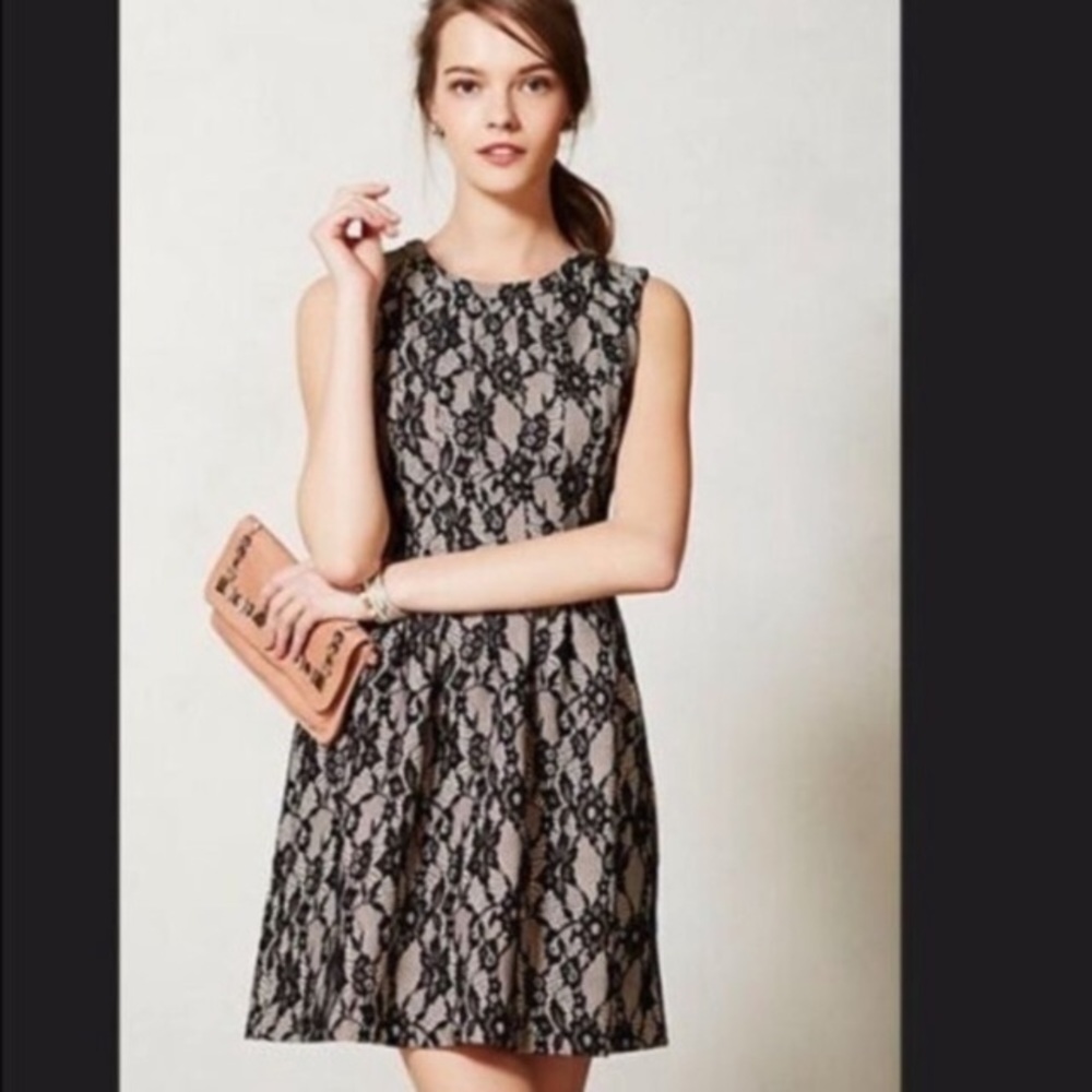 Anthropologie HD In Paris Black Lace Dress